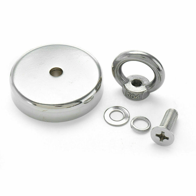 FISHING MAGNET 255LB Super Strong Neodymium Round Strong Powerful Treasure Hunt - fishingtools-co