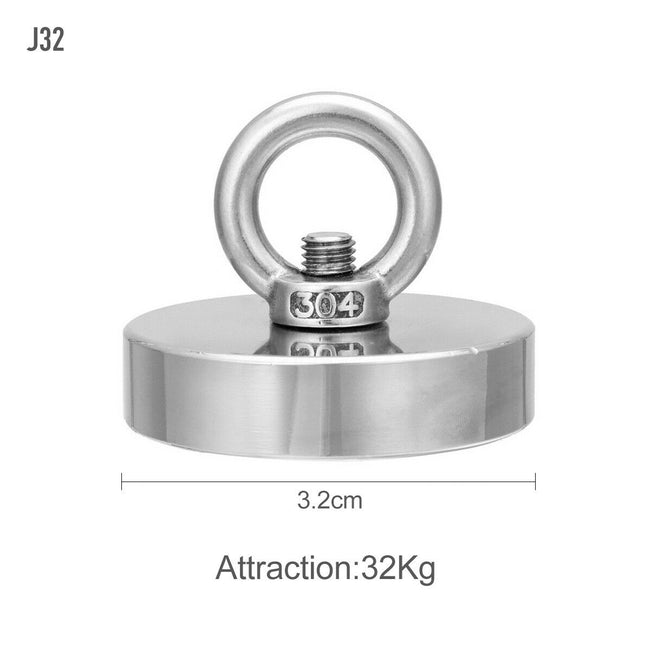 FISHING MAGNET 255LB Super Strong Neodymium Round Strong Powerful Treasure Hunt - fishingtools-co