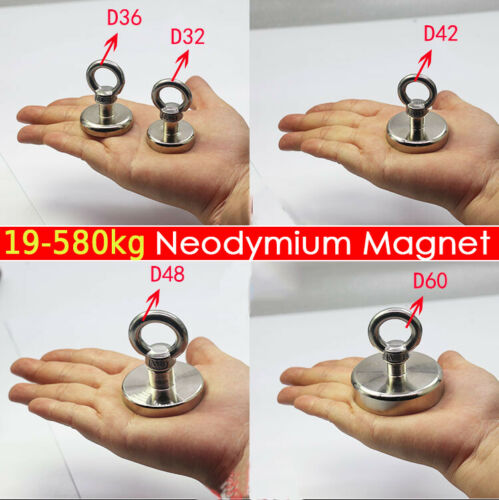 FISHING MAGNET 255LB Super Strong Neodymium Round Strong Powerful Treasure Hunt - fishingtools-co