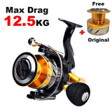 Double Metal Spools Spinning Fishing Reel  Original Spare Spool Fishing Reels Saltwater Carp Feeder Free Metal Spare Spool Reel - fishingtools-co