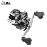 K8356 Baitcasting Fishing Reel 17+1BB 7.1:1 220g Metal Line Cup Silver Black Left/Right Hand Lure Fishing Fresh/Salt Water Reel - fishingtools-co