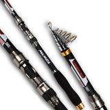 2019 New Carbon Fiber Telescopic Fishing Rod Spinning Rods 2.1m 2.4m 2.7m 3.0m 3.6m Spinning Rod Superhard For Fresh Salt Water - fishingtools-co