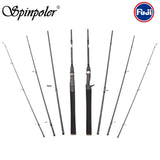 Spinpoler 2019 4-pieces 6'6'' Travel Carbon Casting/Spinning Salt/Fresh Water Portable Fuji Fishing Rod With Tube Case - fishingtools-co