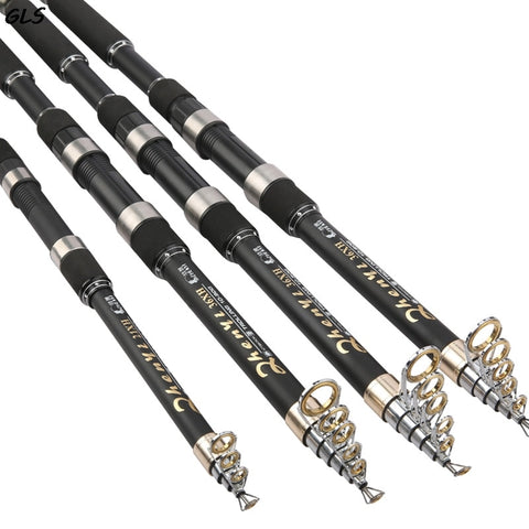 Super Hard Telescopic Fishing Rod 2.1-3.6M Carbon Spinning Pole  Metal Ring for Fresh Salt Water - fishingtools-co