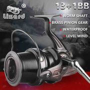 Lizard 10000 size full metal spool Jigging trolling long shot casting for carp and salt water surf spinning big sea fishing reel - fishingtools-co