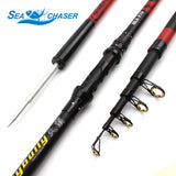 NEW 2.1m-3.6m carbon telescopic fishing rod sea Spinning Rod for Fresh Salt Water carp feeder pole Fishing Tackle - fishingtools-co