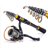 High carbon salt water telescopic fishing rod super short super hard fishing rod carbon 1.5-2.4m fishing rod rotary fishing rod - fishingtools-co