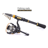 High carbon salt water telescopic fishing rod super short super hard fishing rod carbon 1.5-2.4m fishing rod rotary fishing rod - fishingtools-co