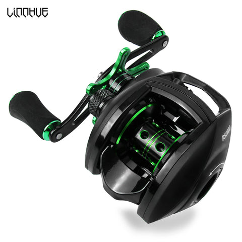 LINNHUE Best Baitcasting Reel 8.1:1 12+1BB Bass Fishing Reel 8KG Max Drag Left Right Hand Reel Reinforced Nylon Body White Bass - fishingtools-co