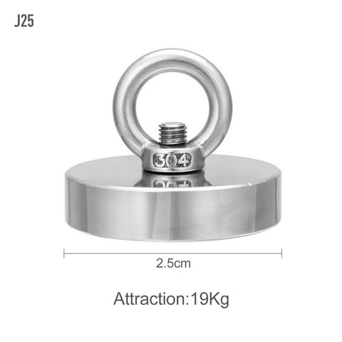 FISHING MAGNET 255LB Super Strong Neodymium Round Strong  Powerful Treasure Hunt - fishingtools-co