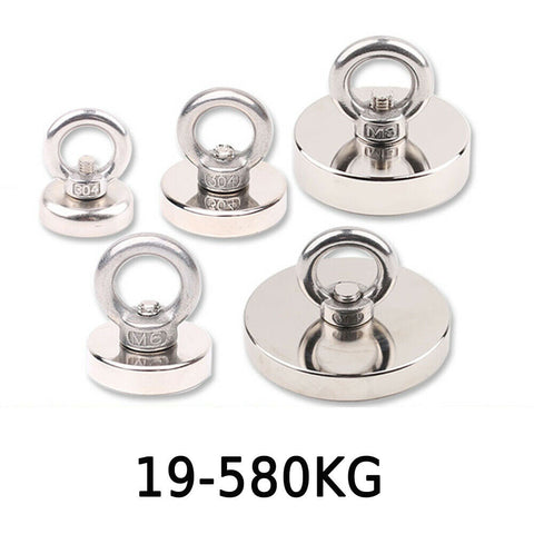 FISHING MAGNET 255LB Super Strong Neodymium Round Strong  Powerful Treasure Hunt - fishingtools-co