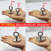 FISHING MAGNET 255LB Super Strong Neodymium Round Strong  Powerful Treasure Hunt - fishingtools-co